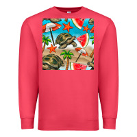 Cardinal tortoise watermelon beach seamless pattern Premium Sweatshirt - BundleAndBundleShop