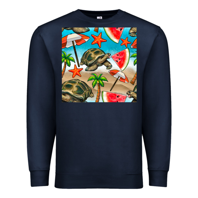 Tortoise Watermelon Beach Seamless Pattern Premium Sweatshirt by BundleAndBundleShop | Teevron