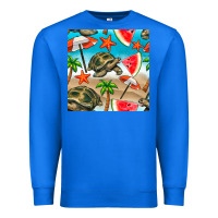 True Royal tortoise watermelon beach seamless pattern Premium Sweatshirt - BundleAndBundleShop