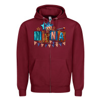 Burgundy American Nana 4th of july Zipper Hoodie - CowGirlArtShop