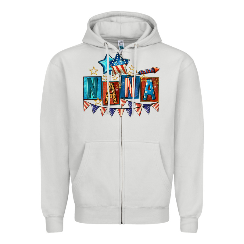 American Nana 4th Of July Zipper Hoodie by CowGirlArtShop | Teevron