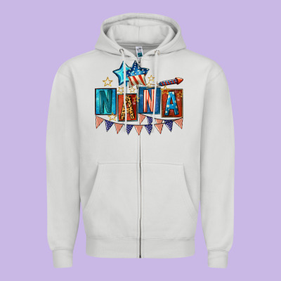 American Nana 4th Of July Zipper Hoodie Designed By Cowgirlartshop