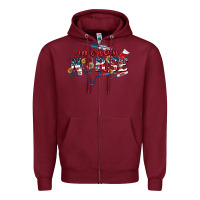 Burgundy American Nurse 4th of July Zipper Hoodie - CowGirlArtShop