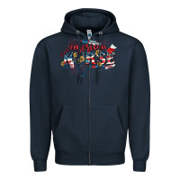 Navy American Nurse 4th of July Zipper Hoodie - CowGirlArtShop