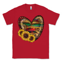 Red western sunflowers heart Classic Tee - RanaPortraitStore