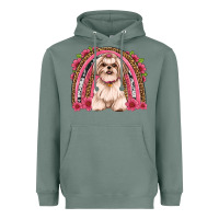 Sage shih tzu floral rainbow Heavyweight Hoodie - JahusDesignShop
