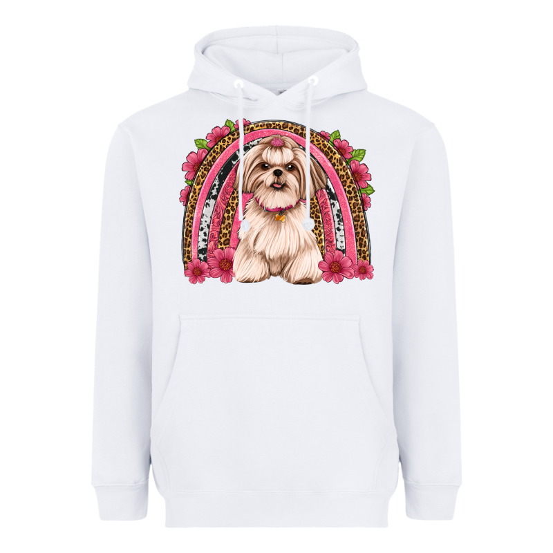 Shih Tzu Floral Rainbow Heavyweight Hoodie by JahusDesignShop | Teevron