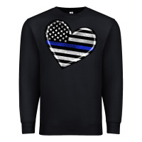 Black american thin blue line flag Premium Sweatshirt - Artiststas