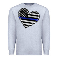 Heather Grey american thin blue line flag Premium Sweatshirt - Artiststas