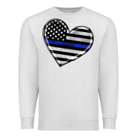 Oatmeal Heather american thin blue line flag Premium Sweatshirt - Artiststas