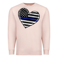 Pale Pink american thin blue line flag Premium Sweatshirt - Artiststas