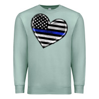 Seafoam american thin blue line flag Premium Sweatshirt - Artiststas