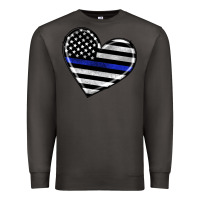 Smoke american thin blue line flag Premium Sweatshirt - Artiststas
