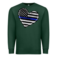 Sports Green american thin blue line flag Premium Sweatshirt - Artiststas