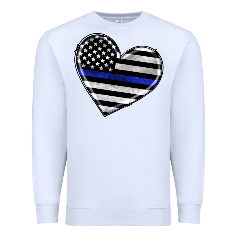 American Thin Blue Line Flag Premium Sweatshirt by Artiststas | Teevron