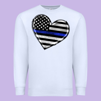 American Thin Blue Line Flag Premium Sweatshirt Designed By Artiststas