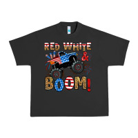 Pigment Black red white boom monster truck Urban Heavy Tee - RanaPortraitStore