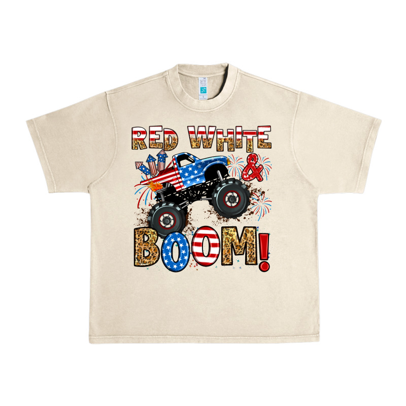 Red White Boom Monster Truck Urban Heavy Tee by RanaPortraitStore | Teevron