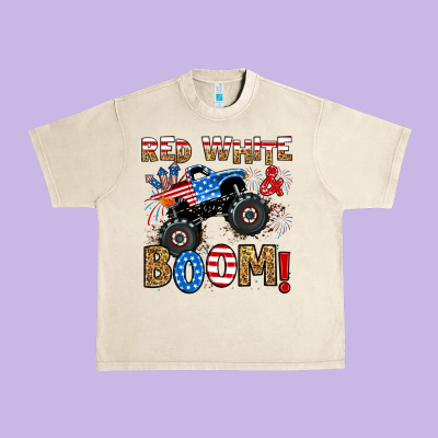 Red White Boom Monster Truck Urban Heavy Tee Designed By Ranaportraitstore