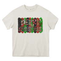 Cream Merry Christmas Heavy Core Tee - CowhideDigitalArt