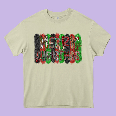 Merry Christmas Heavy Core Tee Designed By Cowhidedigitalart