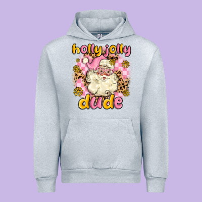 Holly Jolly Dude Urban Hoodie Designed By Maliassmallbusiness