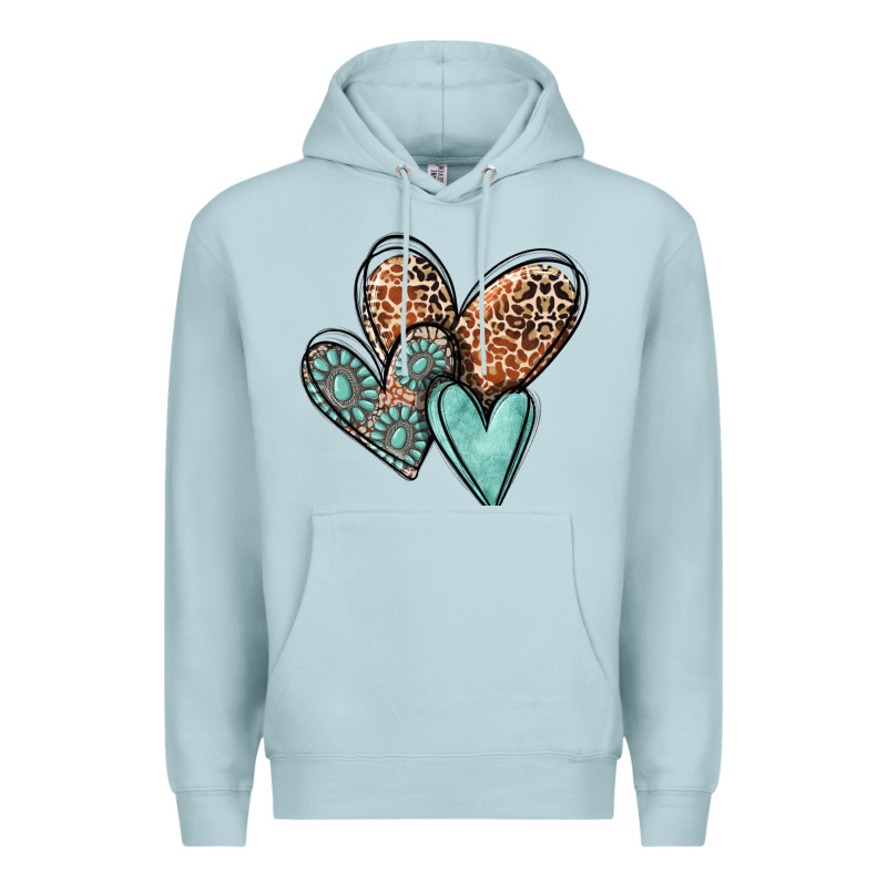 Western Love Hearts Premium Hoodie by MaliasSmallBusiness | Teevron