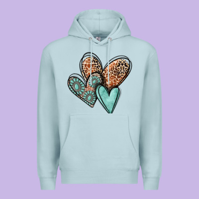 Western Love Hearts Premium Hoodie Designed By Maliassmallbusiness