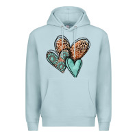 Blue Mist western love hearts Premium Hoodie - MaliasSmallBusiness