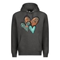 Charcoal Heather western love hearts Premium Hoodie - MaliasSmallBusiness