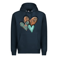 Navy western love hearts Premium Hoodie - MaliasSmallBusiness