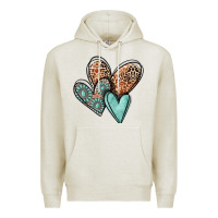 Oatmeal Heather western love hearts Premium Hoodie - MaliasSmallBusiness