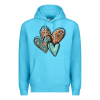 Ocean Blue western love hearts Premium Hoodie - MaliasSmallBusiness
