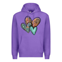 Purple western love hearts Premium Hoodie - MaliasSmallBusiness