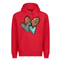 Red western love hearts Premium Hoodie - MaliasSmallBusiness