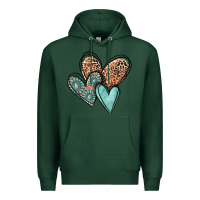Sports Green western love hearts Premium Hoodie - MaliasSmallBusiness