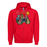 Red summer Zipper Hoodie - SublimationCraftShop