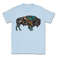 Dusty Blue cowhide bison Classic Tee - RanaPortraitStore