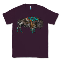 Plum cowhide bison Classic Tee - RanaPortraitStore