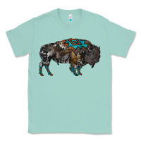 Seafoam cowhide bison Classic Tee - RanaPortraitStore