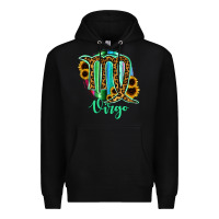 Black Virgo Zodiac Sign Sunflower Leopard Serape Premium Hoodie - RanaPortraitStore