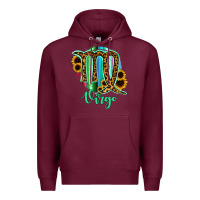 Virgo Zodiac Sign Sunflower Leopard Serape Premium Hoodie | Teevron