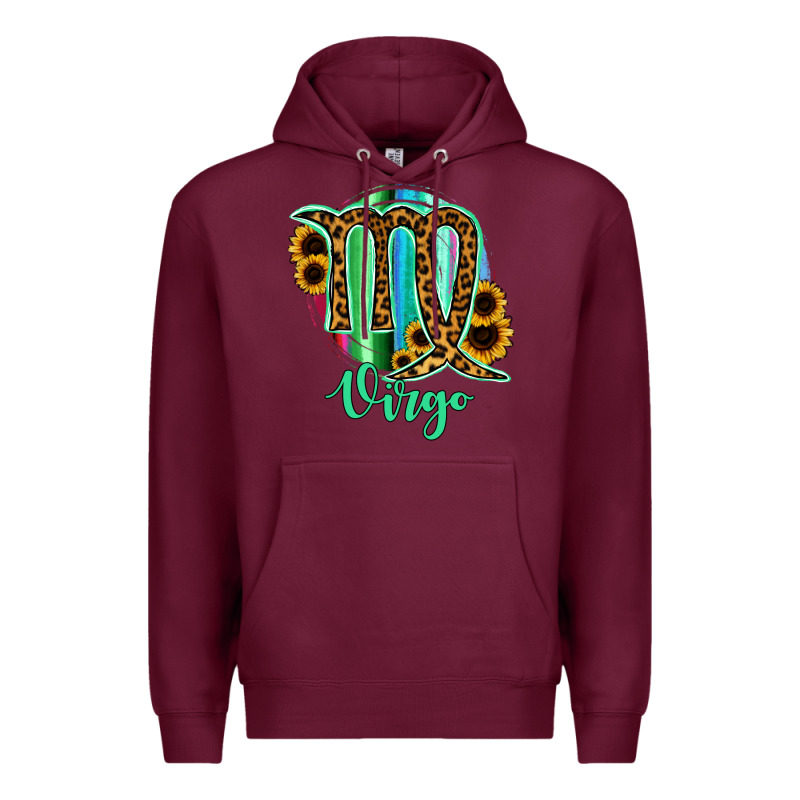 Virgo Zodiac Sign Sunflower Leopard Serape Premium Hoodie by RanaPortraitStore | Teevron