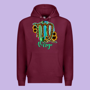 Virgo Zodiac Sign Sunflower Leopard Serape Premium Hoodie Designed By Ranaportraitstore