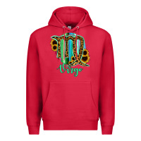 Cardinal Virgo Zodiac Sign Sunflower Leopard Serape Premium Hoodie - RanaPortraitStore
