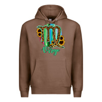 Chestnut Virgo Zodiac Sign Sunflower Leopard Serape Premium Hoodie - RanaPortraitStore