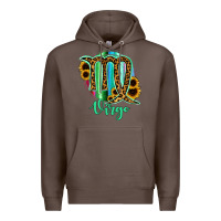 Coffee Virgo Zodiac Sign Sunflower Leopard Serape Premium Hoodie - RanaPortraitStore