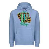 Colony Blue Virgo Zodiac Sign Sunflower Leopard Serape Premium Hoodie - RanaPortraitStore