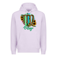 Lilac Virgo Zodiac Sign Sunflower Leopard Serape Premium Hoodie - RanaPortraitStore