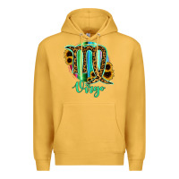 Mustard Virgo Zodiac Sign Sunflower Leopard Serape Premium Hoodie - RanaPortraitStore